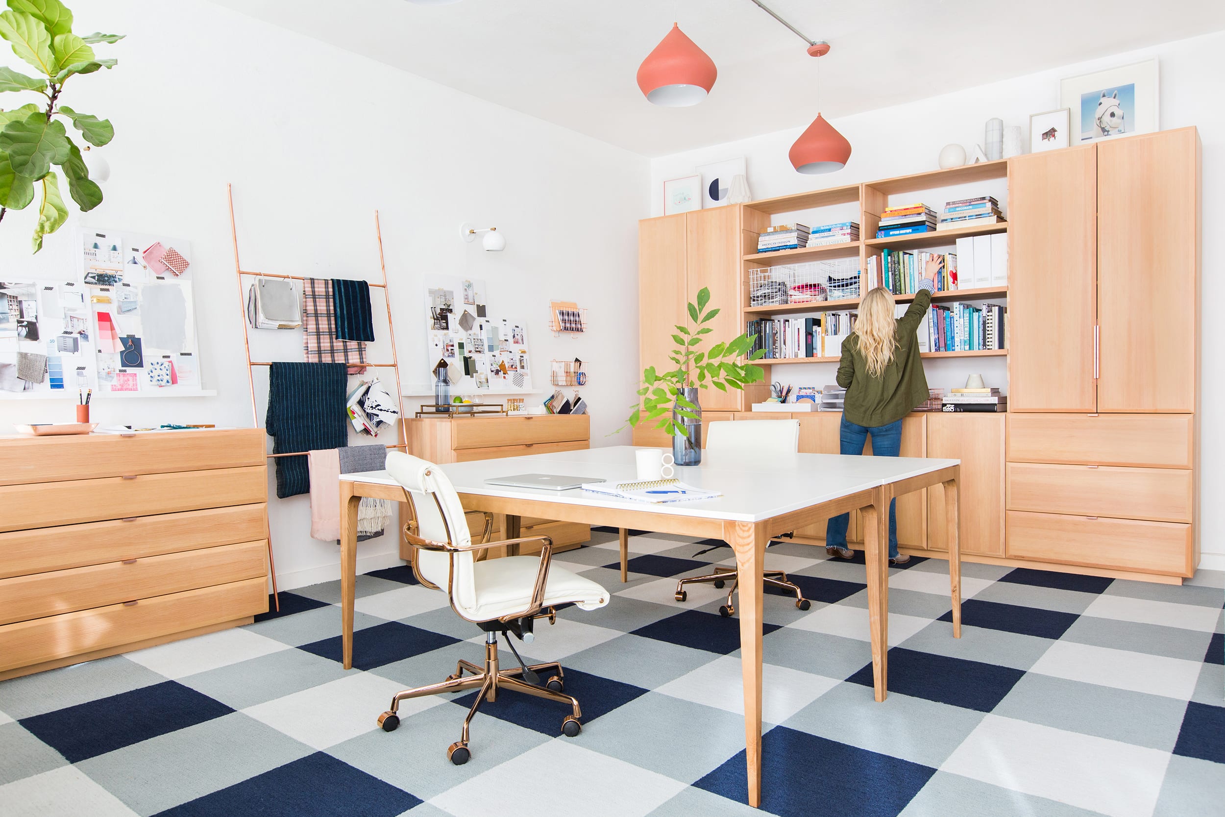 Office with douglas fir furniture