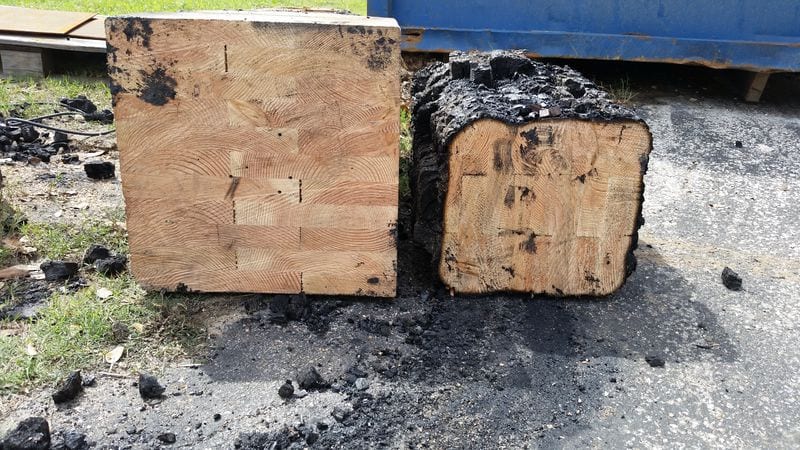 Glulam fire test by Arup
