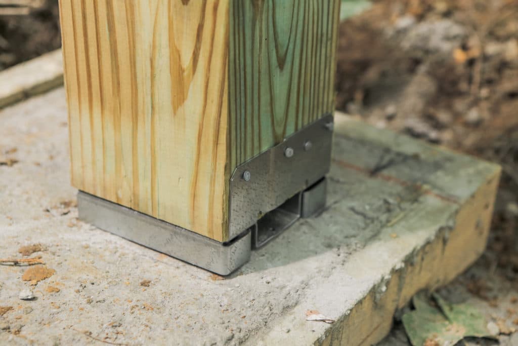 Adding wood posts into bracket