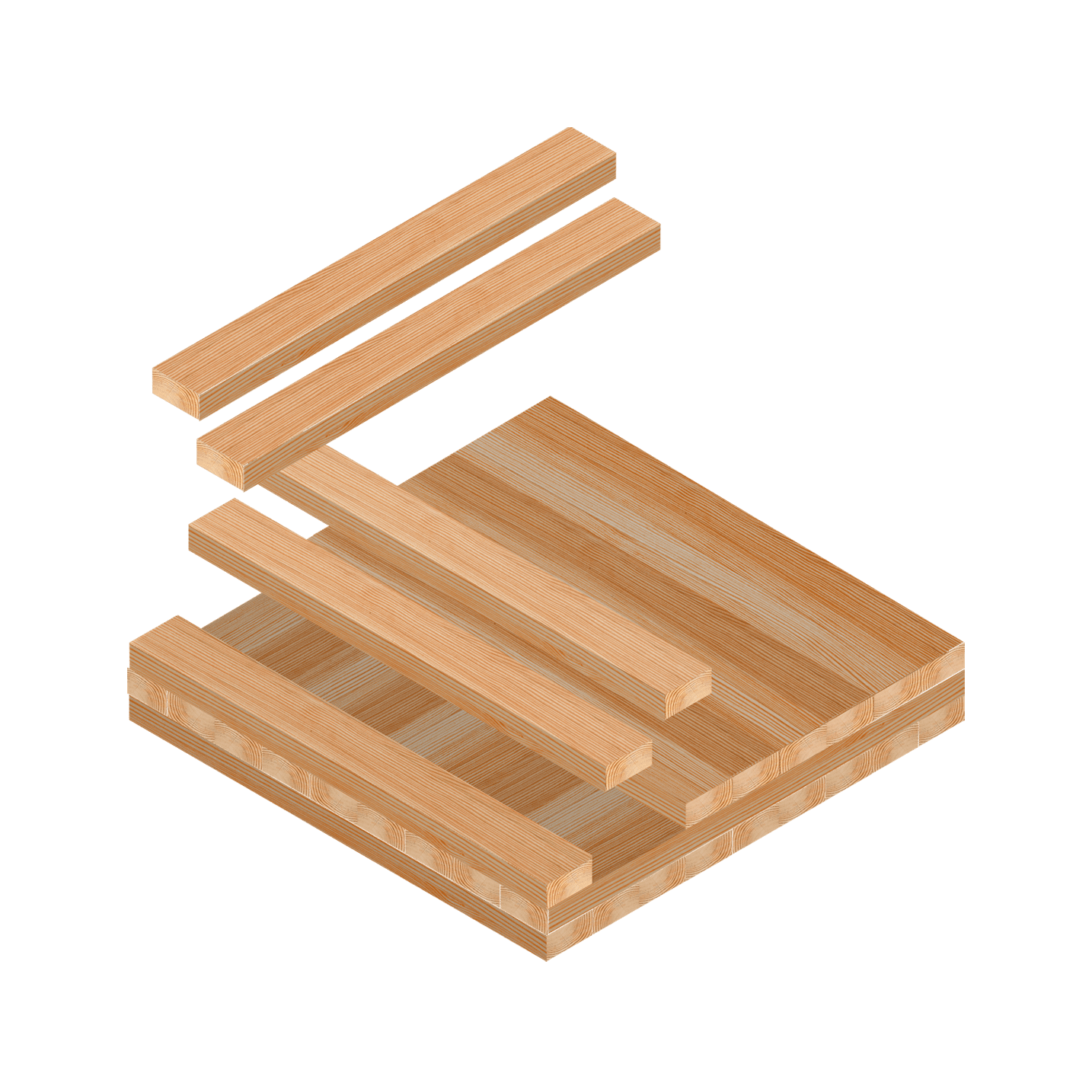 Cross laminated timber panel assembly illustration